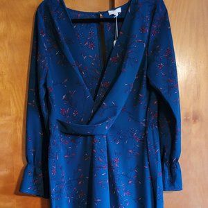 Dark Teal Dress with purple flowers